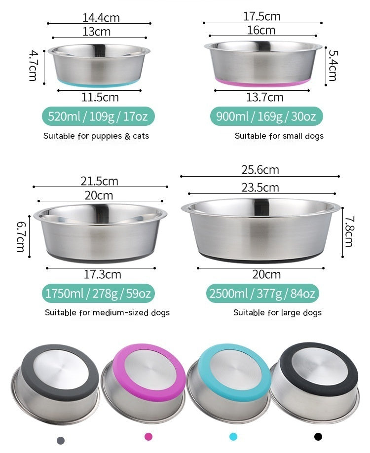 Non-Slip Silicone-Rim Bowl