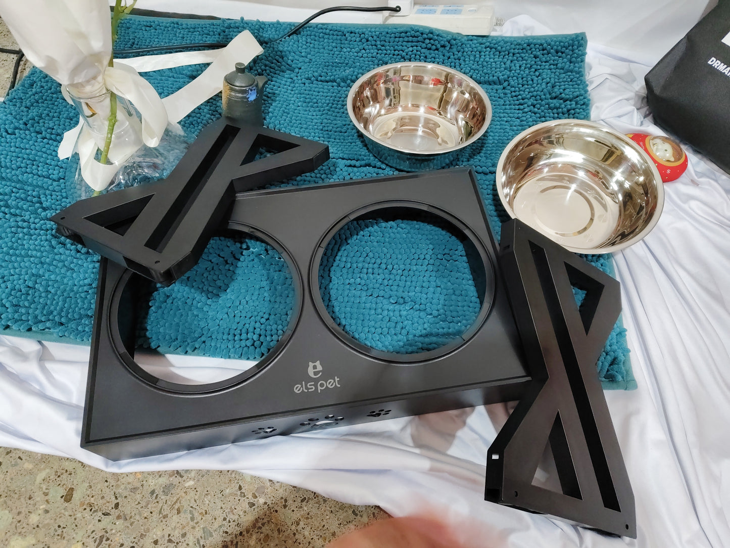 Stainless Steel Abs Adjustable Dog Bowl Pet Food Bowl