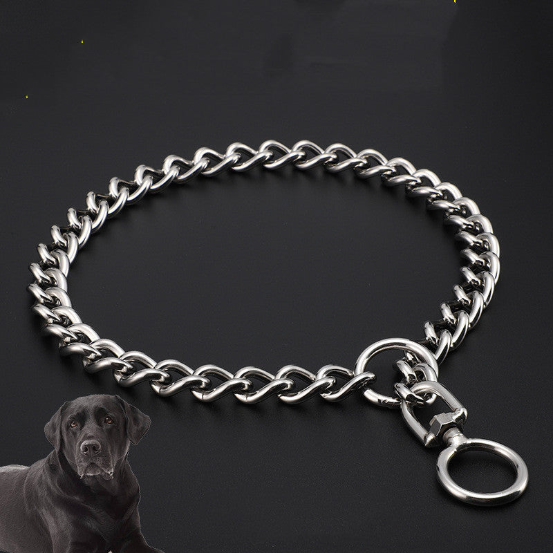 Stainless Steel Dog German Shepherd Rottweiler Golden Retriever Large Control Chain Neck Sleeve
