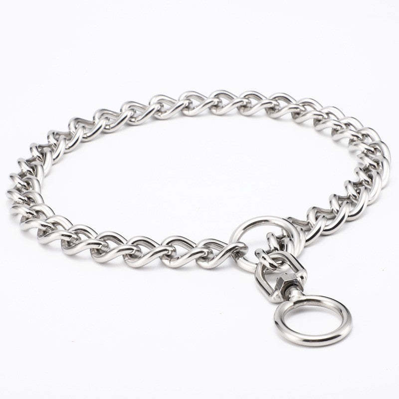 Stainless Steel Dog German Shepherd Rottweiler Golden Retriever Large Control Chain Neck Sleeve
