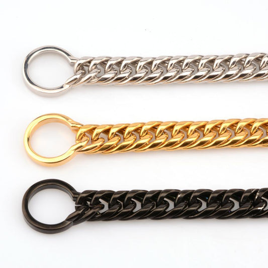 Stainless Steel Titanium Dog Leash Bulldog Pitbull Collar